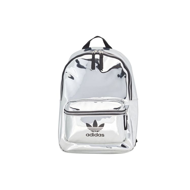 Adidas Originals Large Logo Student PVC Backpack Unisex Backpacks Metallic-Silver ED5879 Metal Silver