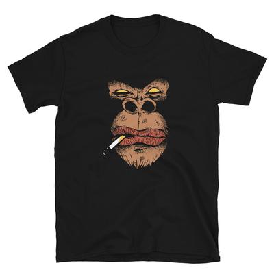 Gorilla Raucht Cooles Krafttier T-Shirt