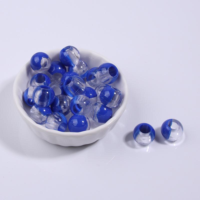 Two-Tone Gradient Plastic Large Hole Beads for Hair and Dreadlock Decoration