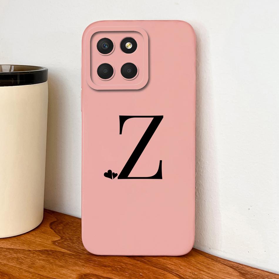 For Honor X8 X8A X8B X8C Case Simple Heart Letters Full Protection Phone Cases For Honor X 8 5G Soft Liquid Silicone Back Covers