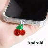 1pcs Red Cherry Phone Dust Plug Accessories Decoration Hanging Pendant for IPhone Samsung Xiaomi Type-C Charging Port2
