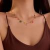 GEMCHIC Women's Stainless Steel Colorful Crystal Zirconia Flower Heart Pendant Necklace Chain
