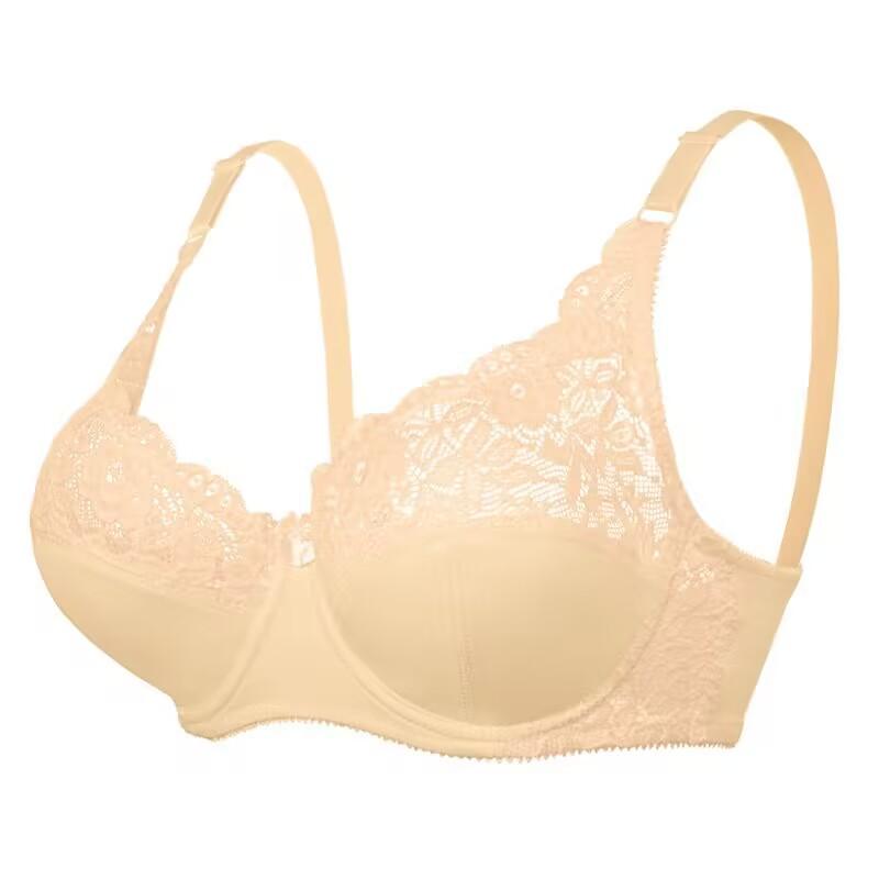 BH in Übergröße für Damen, romantischer französischer Stil, sexy Spitzenunterwäsche, vollständige Abdeckung, atmungsaktives Bralette mit Schwamm und Bügel, D-Cup-Dessous