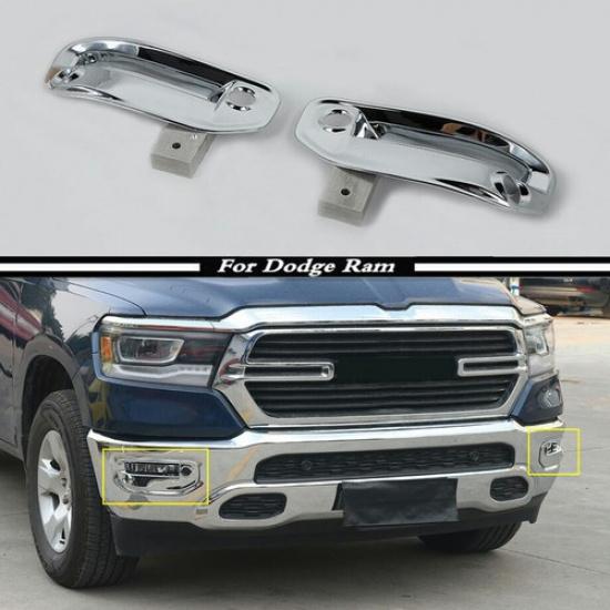 Front Fog Light Cover Trim Frame For - Dodge Ram 1500 Accessories Chrome