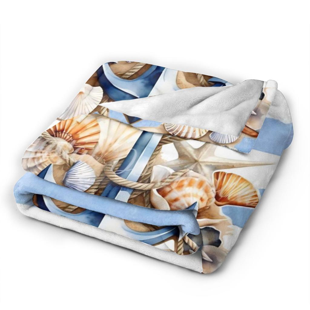 Nautical Anchor Boat Flannel Blanket Winter Warm Bedding Throws for Child Living Room Pattern Bedspread Sofa Bed Cover