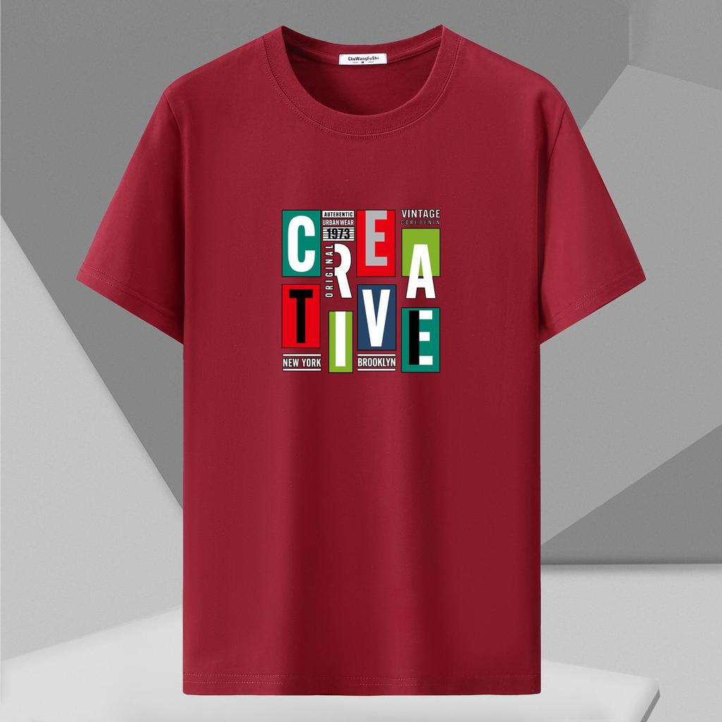 T-shirt 12XL Coupe Confort Décontracté Pur Coton avec Imprimé Graphique