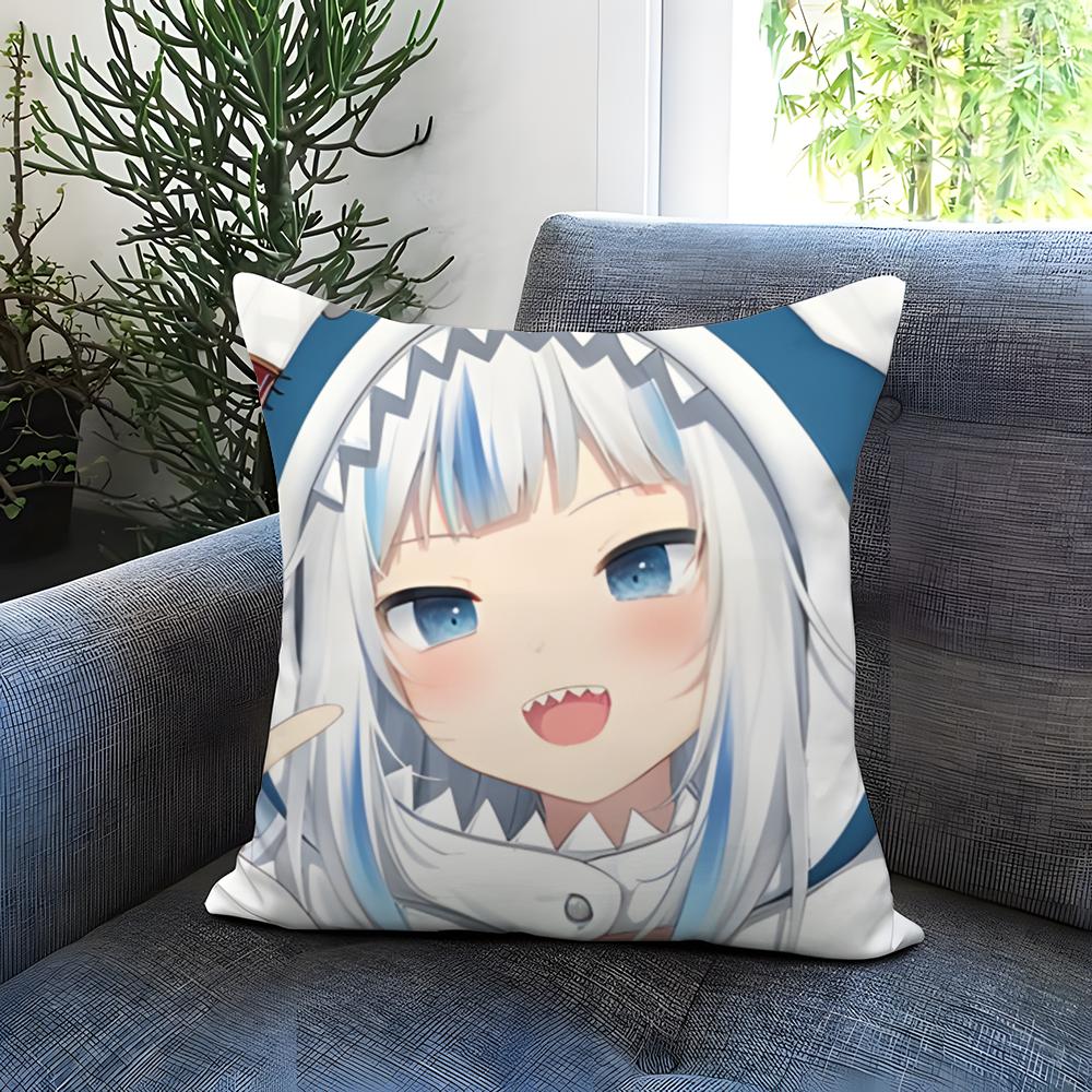 Gawr Gura H-Hololive EN Kissenbezug Bequem Wendbar Kissenbezug Ideal für Auto Sofa Schlafzimmer & Mehr