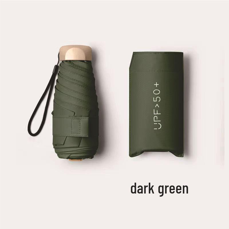 Kompaktní slunečník proti slunci a dešti: Lehký, Šestižebrový, Dvojúčelový, Mini Skládací pro Ochrannu za každého počasí