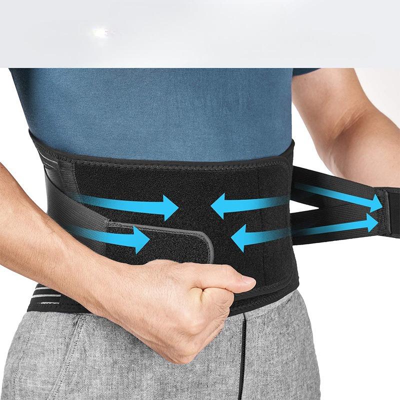 Sports Fitness Belt Double Pressurized Back Waist Belt Sports Elastic Belt Back Support Waist Belt S чёрный