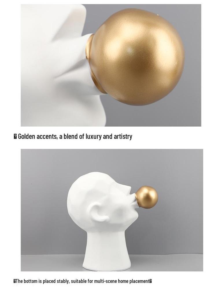 Minimalist Resin Bubble-Blowing Boy Figure for Home Décor