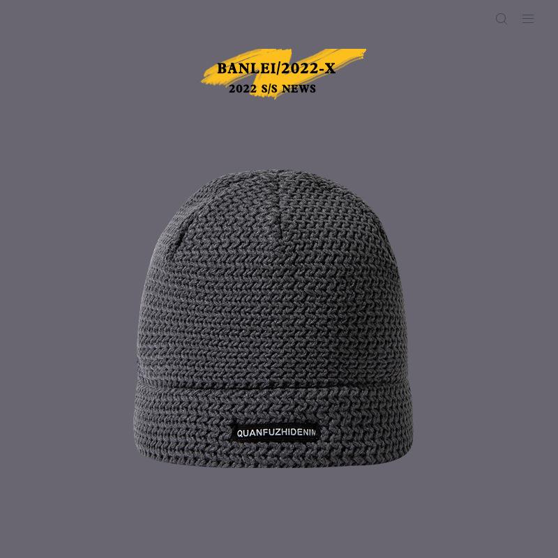 

Japanese Retro Winter Face Showing Little Knitted Fisherman Hat for Women with Versatile Lazy Style Big Head Surrounds The Cold Hat for The Head One Size