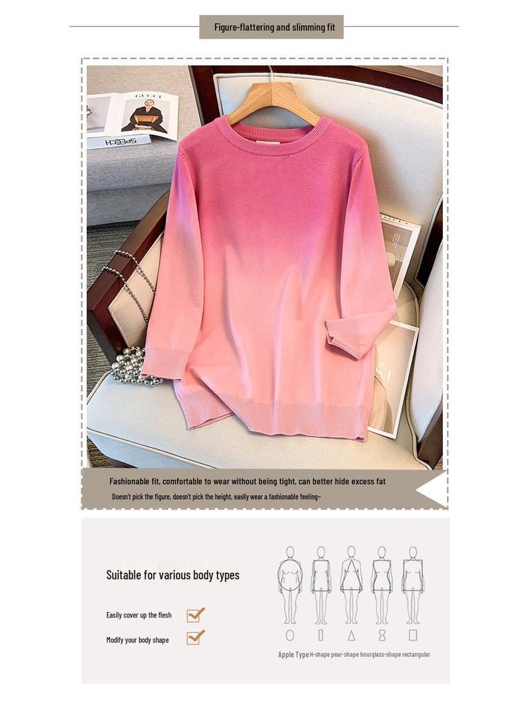 Plus Size Women's Loose Round Neck Pullover Sweater, Bust 150/160, Fits 200-350 Jin