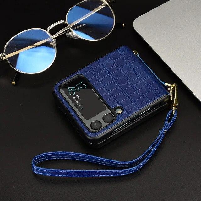 Anti-Falling Luxury Leather Wallet Cover Case for Samsung Galaxy Z Flip 4 5 5G Flip5 Flip4 Flip3 Flip 3 Anti-Drop Phone Cover