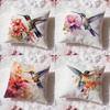 Hummingbird Spring Flowers Cushion Cover Premium Comfort Reversible Pillow Cove -Two In One Design for Any Room & Car Interior