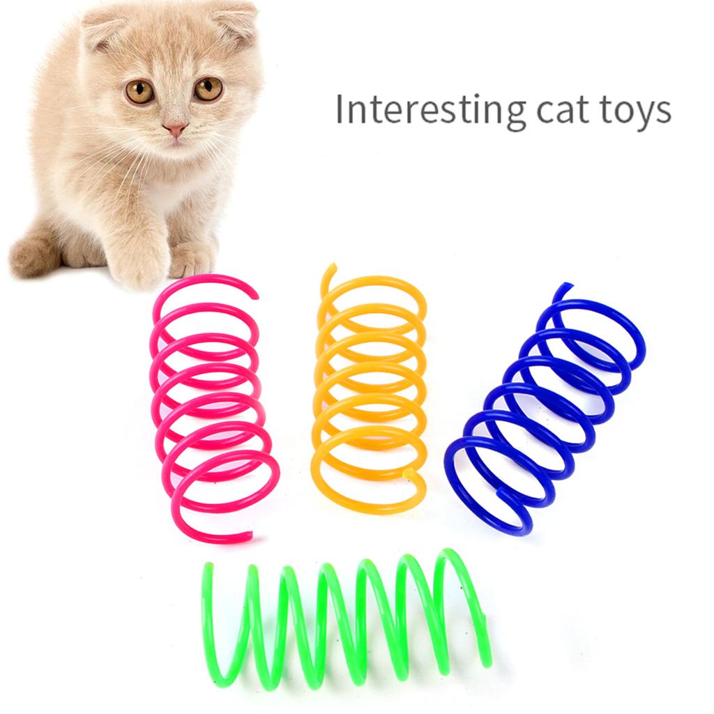 4Pcs Kitten Spring Toy Indoor Hunting Toy Cats Playful Coil Toy Interactive Small Cats Safe Chasing Toy Small Cat Gift