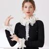 Ruffle Faux Collar Cuffs Sleeves Collar Insert Outfit Enhancer for Office Women Various Occasion Clothing Accessory