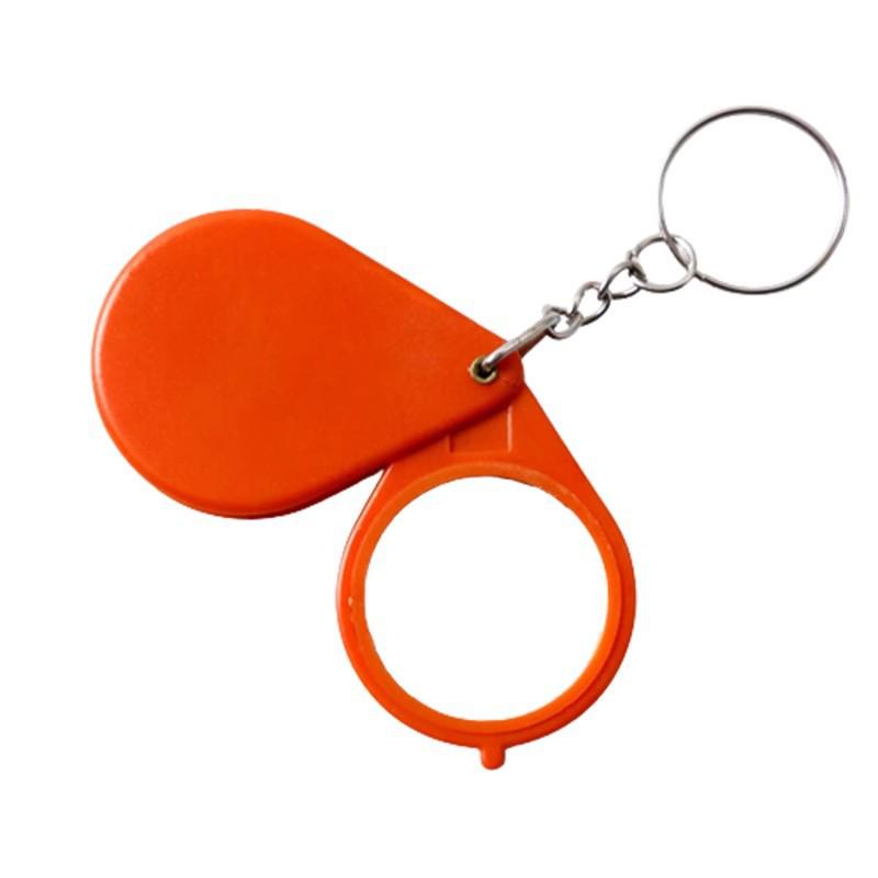 Elderly Reading Magnifying Glass, HD, High Magnification, Large Size, Plastic Handle, Anti-Lost Keychain, Pull-Tab, for Presbyopia