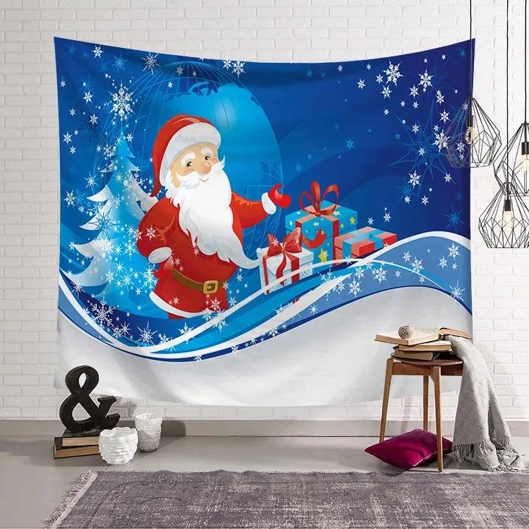 Christmas Pattern Tapestry Home Bedroom Living Room Wall Decoration Christmas Theme Tapestry
