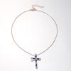 European and American Jewelry, Simple Ins Cross Pendant Necklace, Personalized Niche Design Sense, Diamond-encrusted Collarbone Chain for Women