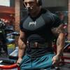 YOUNGAL Pánské vysoce elastické sportovní tričko s krátkým rukávem, body pro fitness trénink