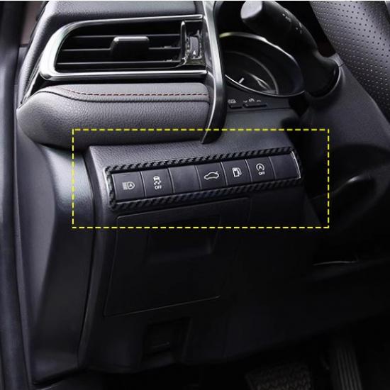 For Toyota Camry 2018-2024 Carbon Fiber Headlight Switch Frame Trim 1pcs