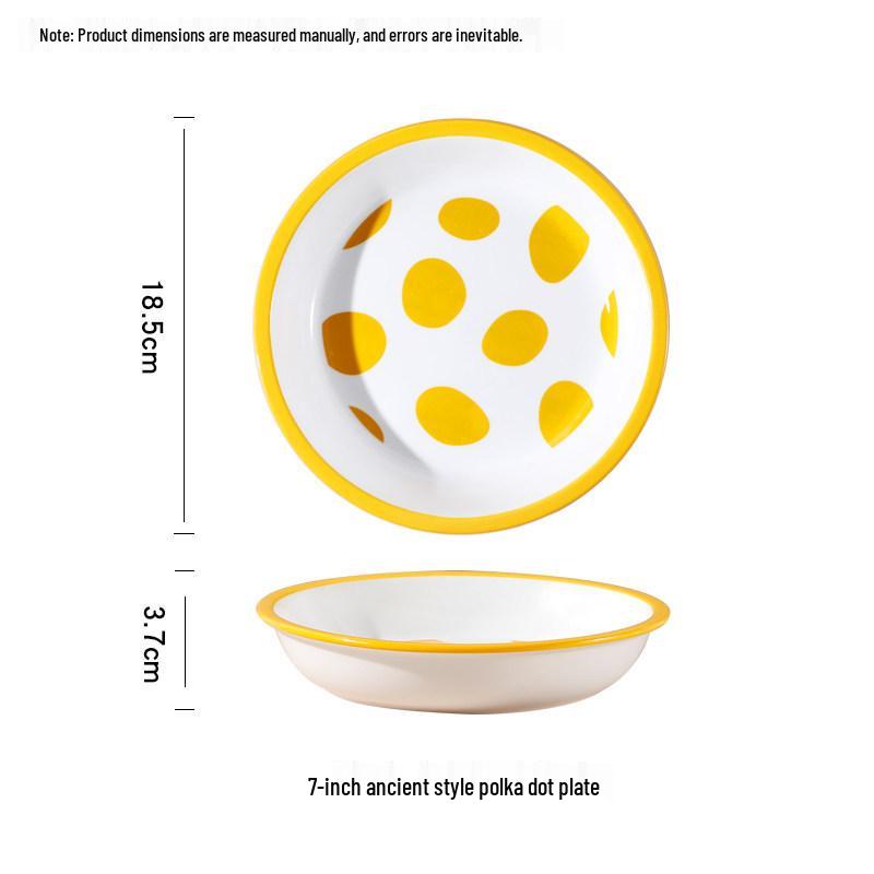 Ceramic Cartoon Deepened Thick Round Plate for Rice, Fruit, and Salad