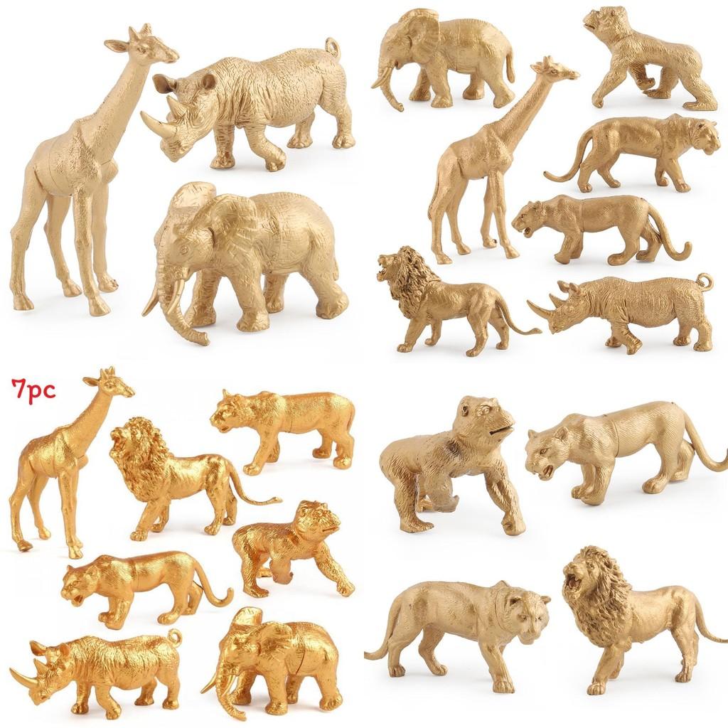 Gold Animal Figurine With Pliable Plastic Wildlife Model For Gift And Collection Display