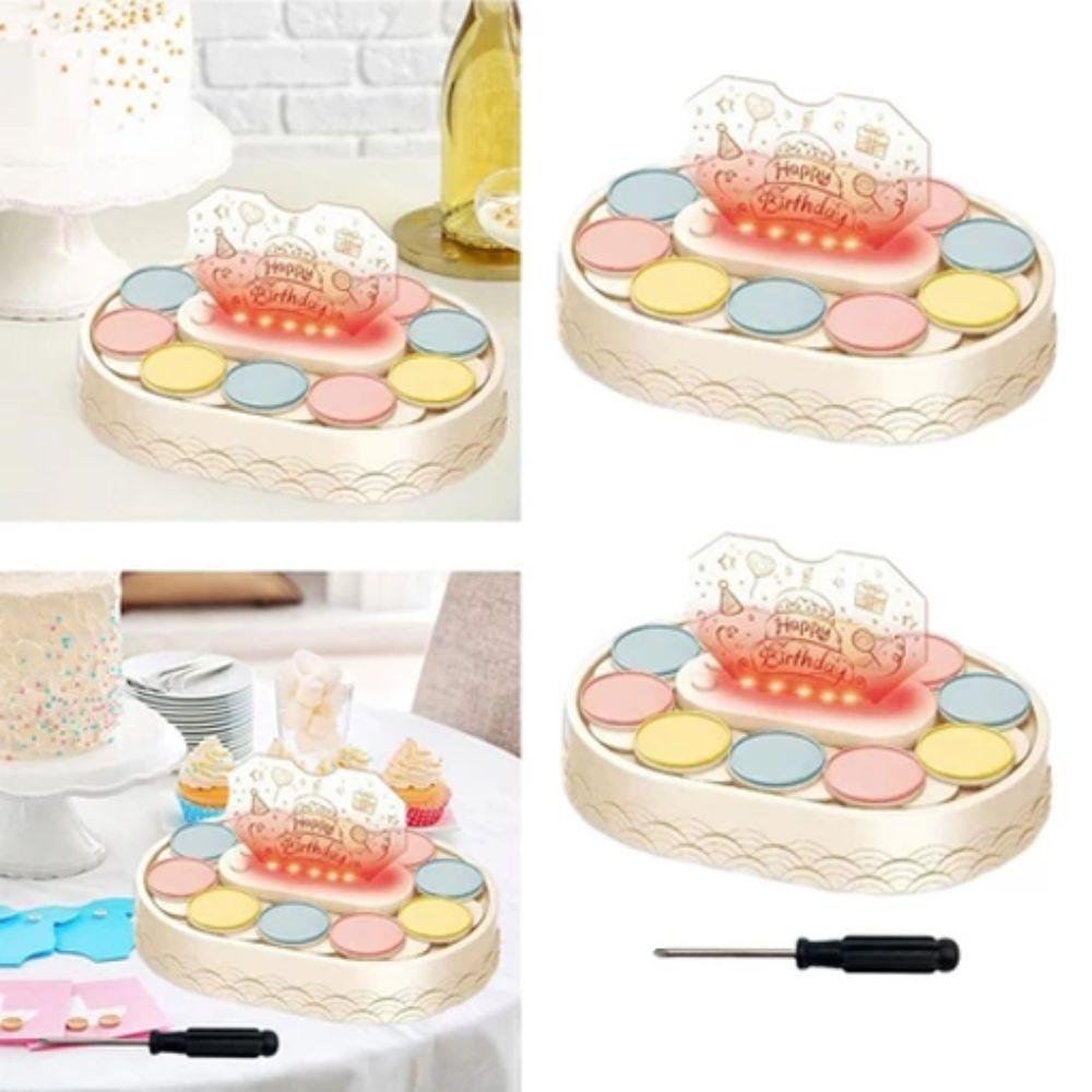Lights Automatic Rotating Cake Machine Music Macarons Dessert Display Turntable Rack Swing Tray Birthday Party Decoration
