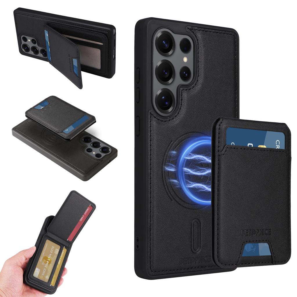2 in 1 Detachable Card Solt Magnetic Wallet Leather Case For Samsung S25 Ultra S24 Plus S23 S22 S21 A06 A16 A35 A55 Vertical Bag