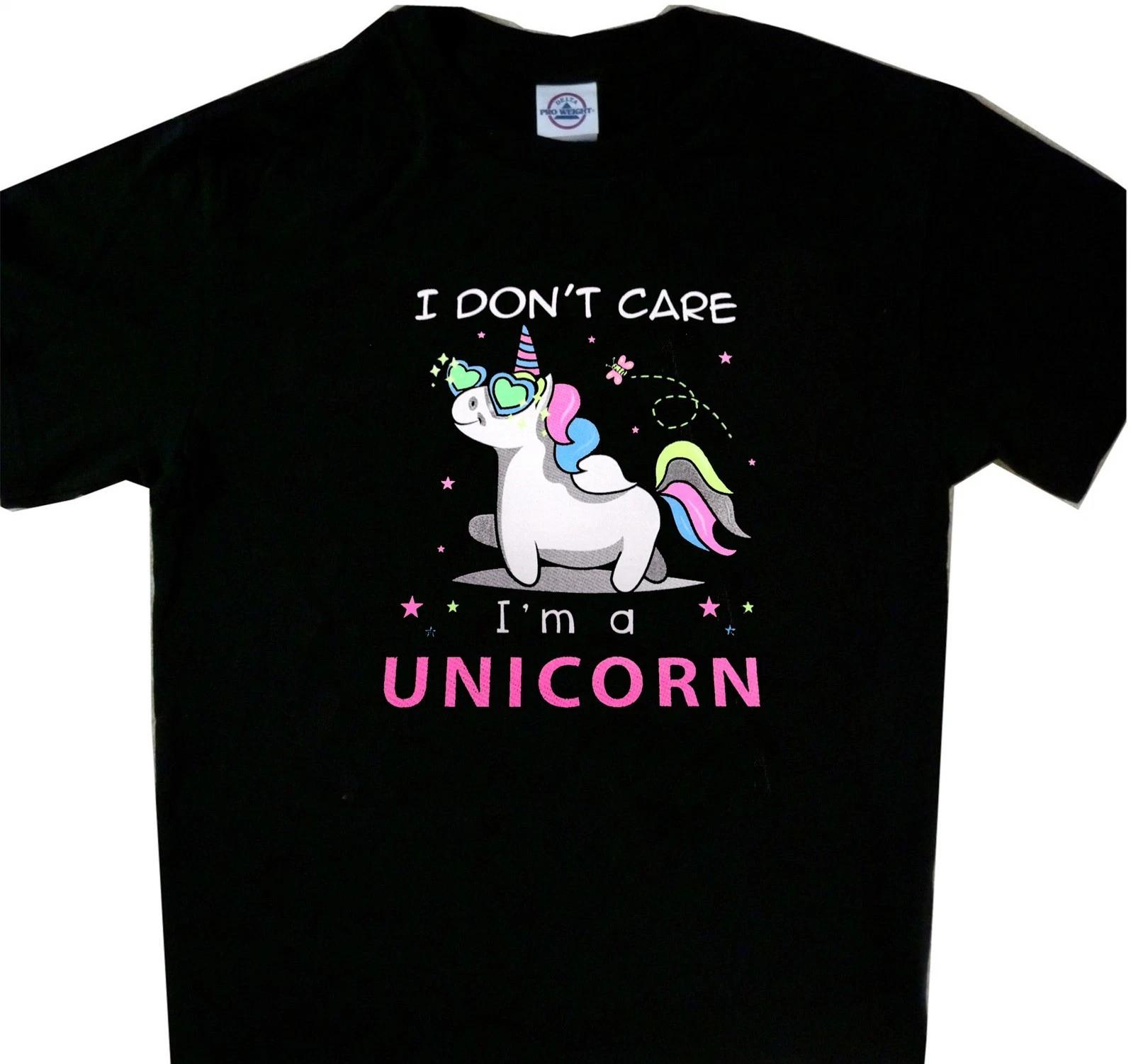 I don t care I m a Unicorn Funny Tee Shirt Black 4XL