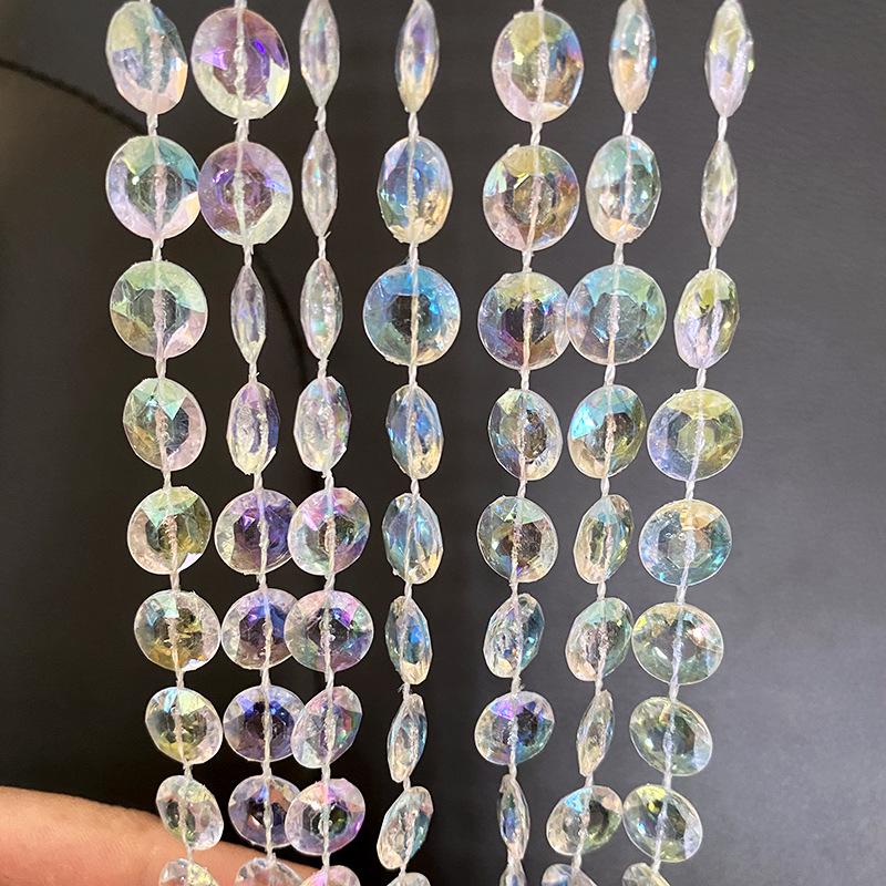 Seven-Color Transparent Crystal Bead Curtain for Wedding and Christmas Tree Decoration