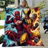 1pc Deadpool and Wolverine Printing Blanket - Soft, All-Season Throw for Living Room, Bedroom,Personalized Gift with Adorable Cartoon Design