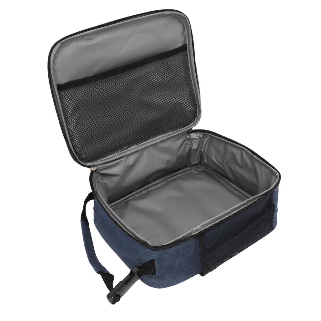 Insulated Lunch Bag 6L Oxford Fabric Leakproof Lining Portable Handle Zippered Lunch Bag for