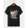 Herr 100% bomull sommar lös passform vardaglig New York-tryck rund hals kortärmad T-shirt topp O-hals Pactwork Vardags-T-shirt