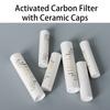 50pcs 6X26MM Activated Carbon Filter with Both Ceramic Caps Smoking Pipe Extra Slim 6MM Activated Charcoal Filters