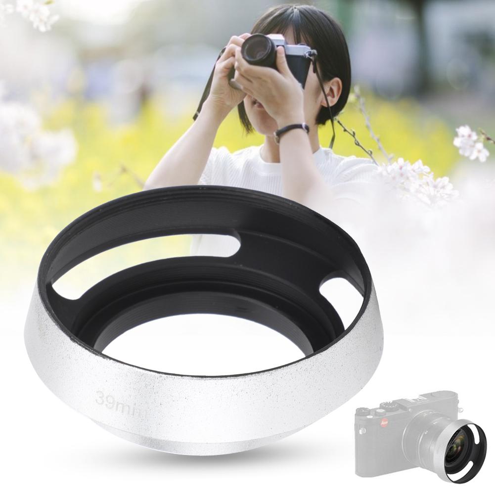 2Pcs Aluminium Alloy Hollow Out Lens Hood 39 mm for Leica Camera Silver