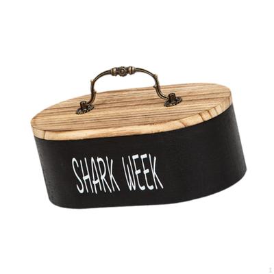 Desktop Wooden Storage Box, Oval Organizer for Bathroom and Dresser Use