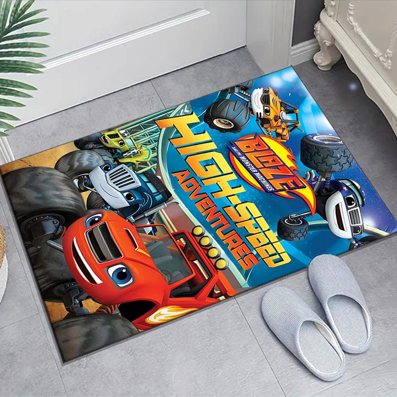 1pc Blaze and the Monster Machines Design Area Rug - Non-Slip, Soft & Cozy Floor Mat for Living Room, Bedroom, Office - Indoor/Outdoor Decorative Carp