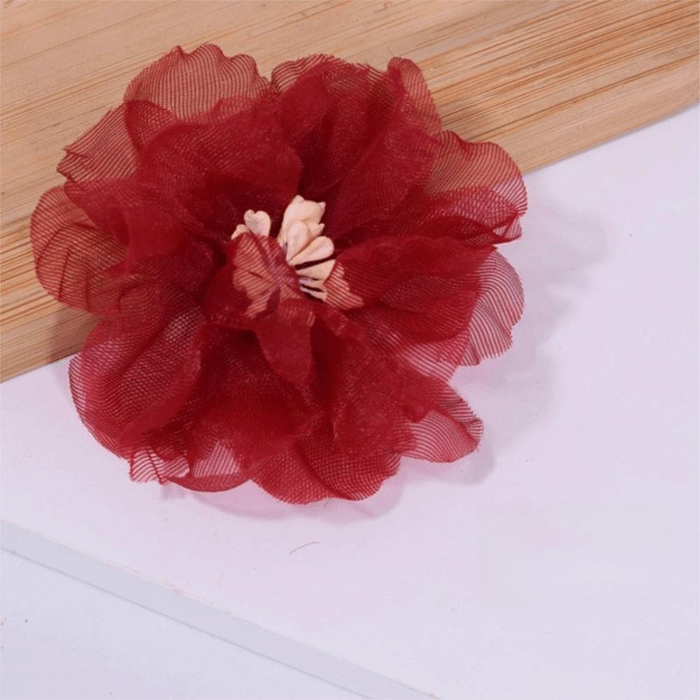 10Pcs Colorful Organza Artificial Flower Appliques  for Wedding Dress Hats Decoration