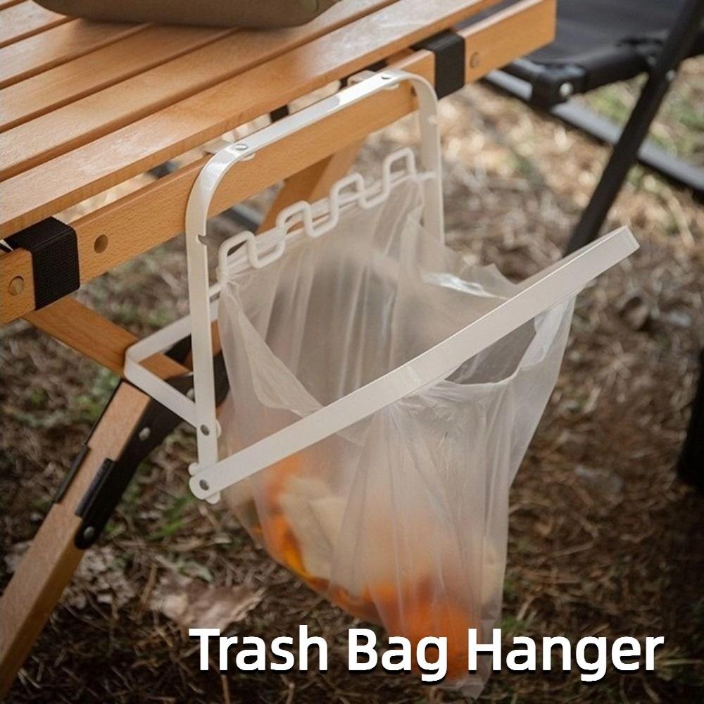 Hangable Garbage Pouch Bracket Foldable Kitchen Rubbish Holder Trash Bag Hanger  for Waste Can Bag