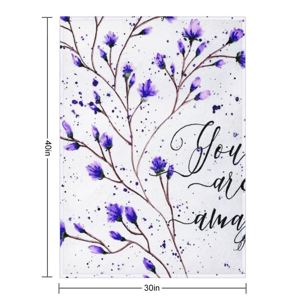 Purple Flowers Watercolor Painting Throw Blanket Summer For Sofa Thin Blankets For Bed Blankets Sofas Of Decoration Blankets
