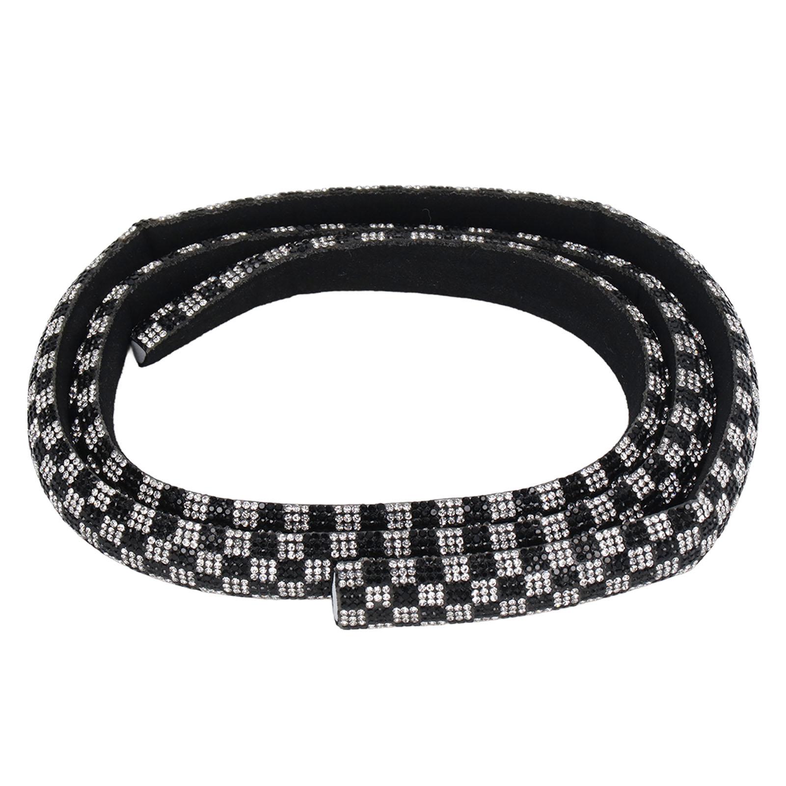 

Стразы полоски 1 ярд 1,5 см шириной 3D полукруглые стеклянные стразы черно-белые одежда стразы