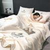 Light Luxury  Summer Cool Quilt Ice Silk Air-Conditioning Quilt Single Double Thin Blanket Bedding Queen Size Comforters Pink