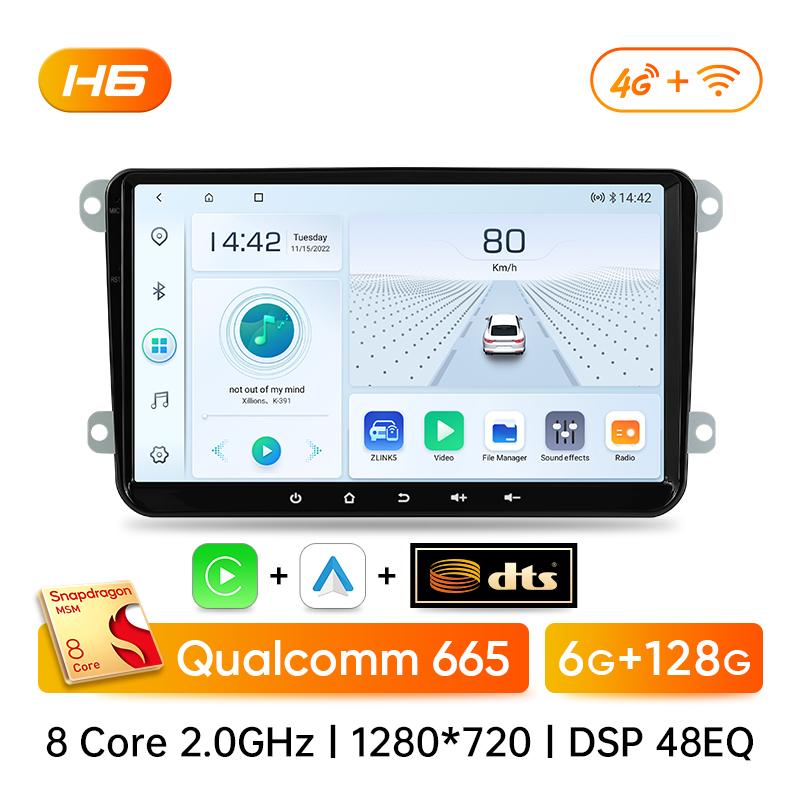 Auto Multimedia Radio Für VW Volkswagen Polo Tiguan Golf Passat B6 B7 Jetta Skoda Octavia SITZ Drahtlose CarPlay Android Auto 2Din