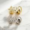 Gold Double Hollow Flower Grillz Silver Irregular Shape Tooth Grills Teeth Grillz  Daily Wearable