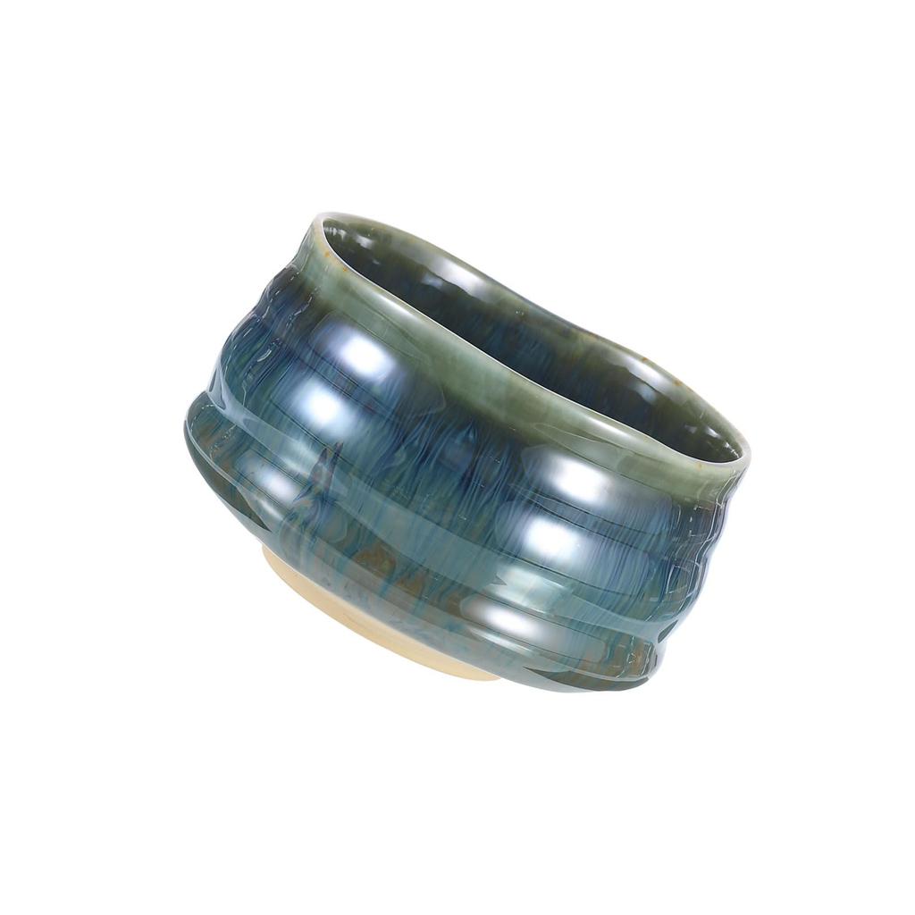 Uxcell Japanese Tea Bowl, Handmade Ceramic Green Tea Cup for Tea Ceremony, Deep Green