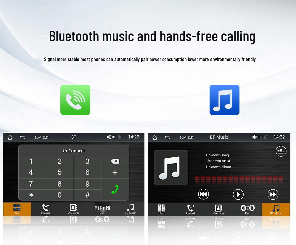7" Portable Car Bluetooth MP5 Player with Android Auto, Rear View, Apple CarPlay, and Reversing Screen