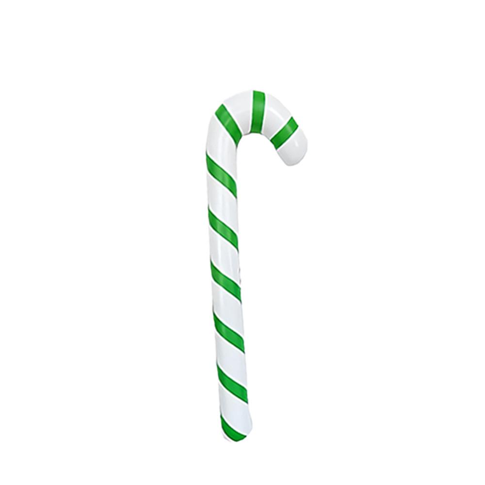 1 Stück PVC aufblasbarer Weihnachtsmann-Stock festlicher aufblasbarer Zuckerstangen-Dekoration bunter Weihnachtsanhänger Schmuck