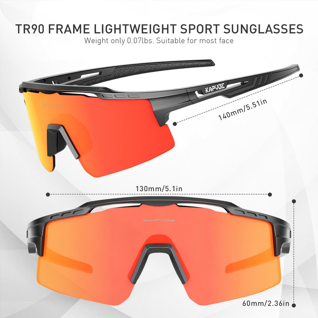 Kapvoe 3lens Sports Sunglasses Fashion Goggles Cycling Glasses MTB Riding Skating Sunglasses UV400 Man Woman Bike Eyewear