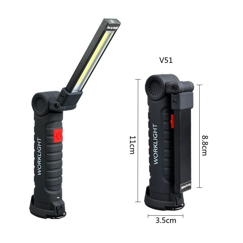 

Rechargeable LED Work Light: Dimmable COB Strip with Magnetic Base for Inspection & Emergency Use